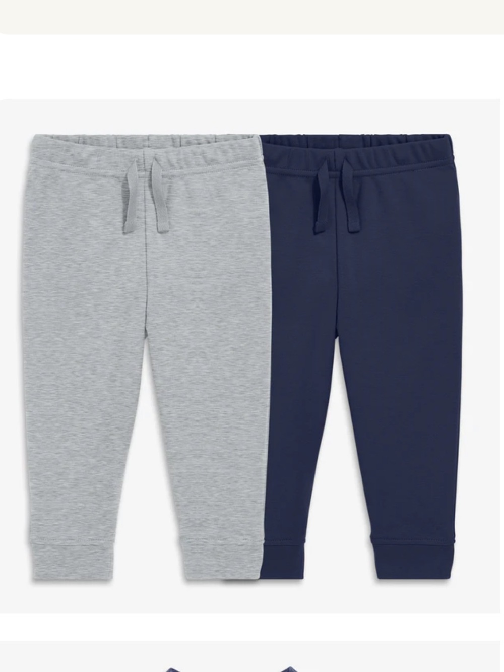 Primary | Baby organic pant 2-pack - Navy & Heathered Gray